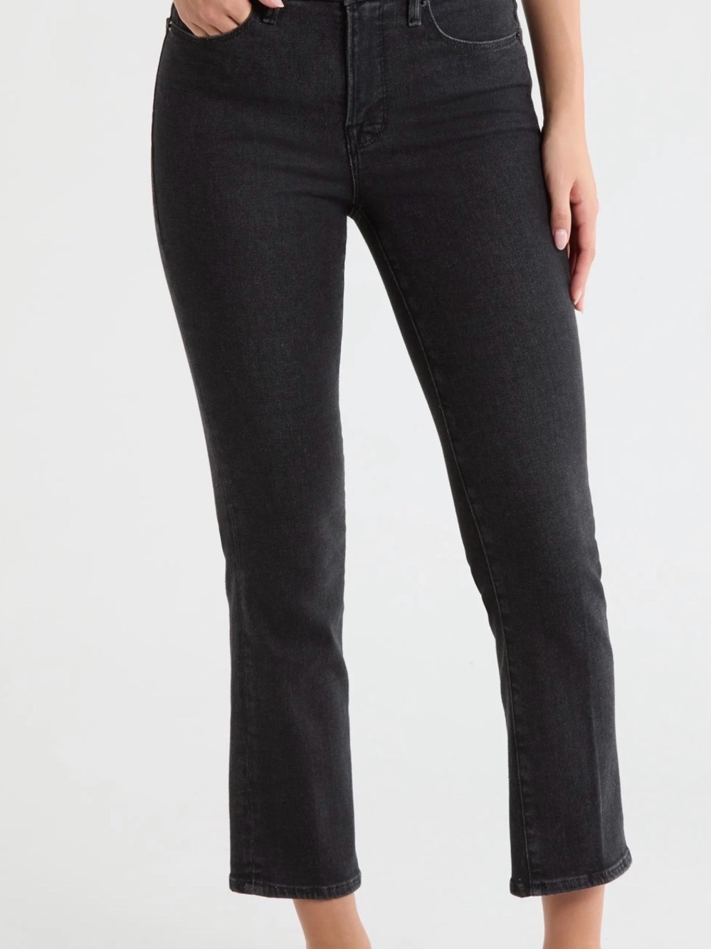 Good American Good Straight Jeans Black184 Faded Wash